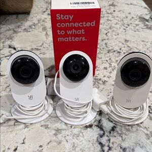 3 Yi Home Security Cameras- White
